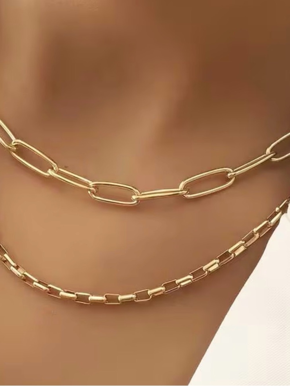 Gold Link Layered Necklace - Elegant Women’s Jewelry